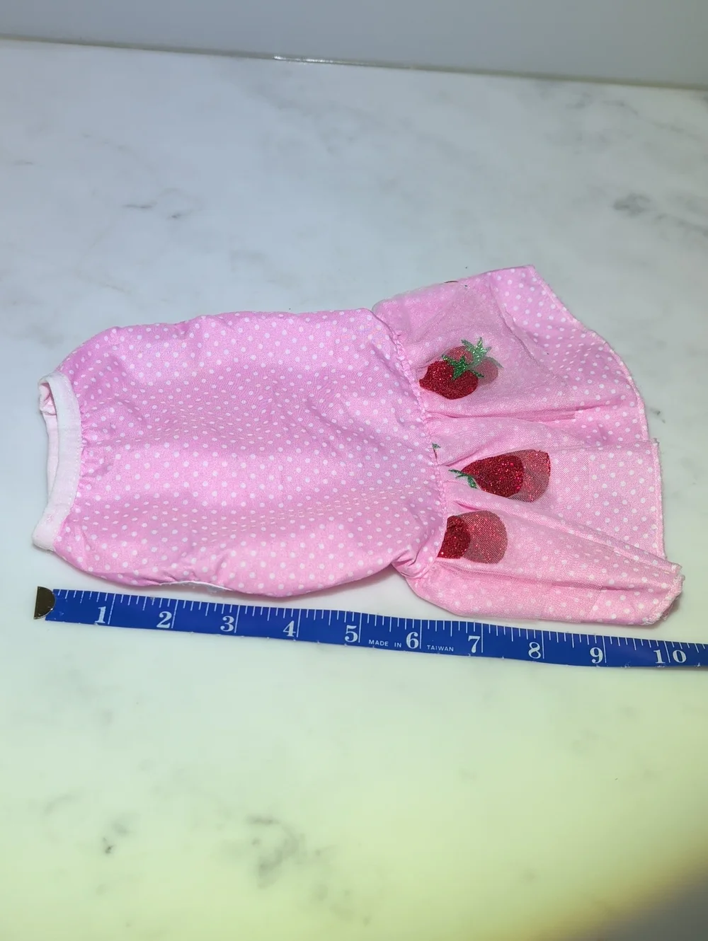 Pink Strawberry Print Dog Dress - Cute Polka Dot Pet Apparel